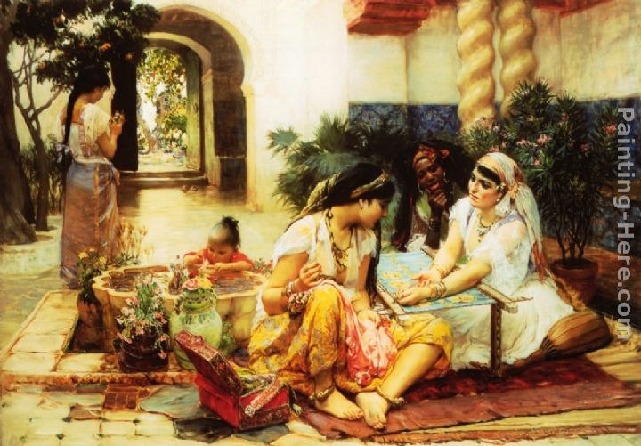 Frederick Arthur Bridgman In a Village, El Biar, Algeria